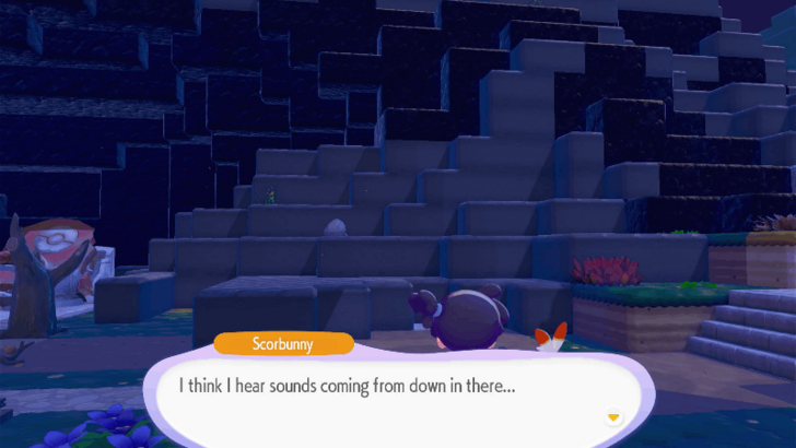 Talk to Scorbunny near the Pokemon Center